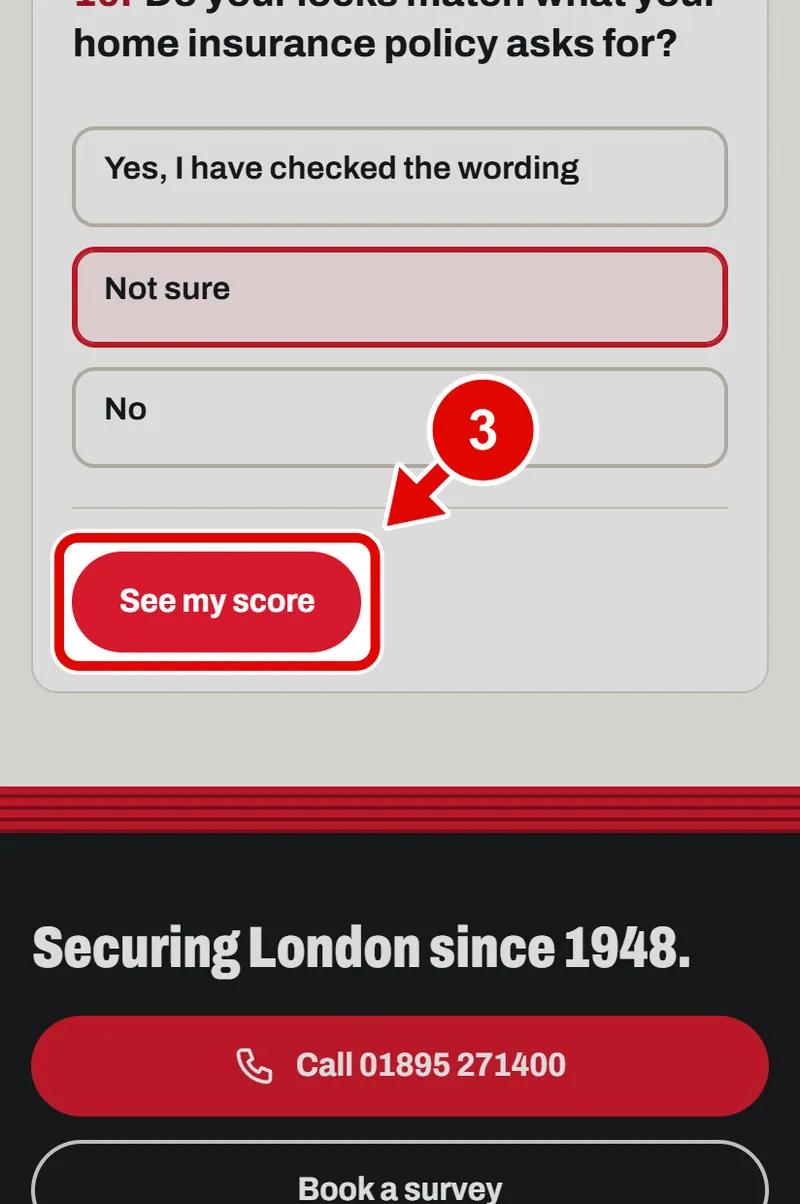 Screen grab from Security check-up, on a phone. A red box marks the part to use.