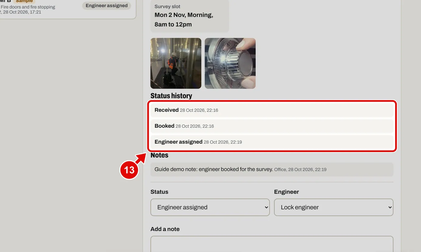 Screen grab from Back office, on a computer. A red box marks the part to use.