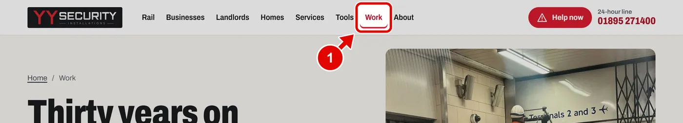 Screen grab from Work: before and after, on a computer. A red box marks the part to use.