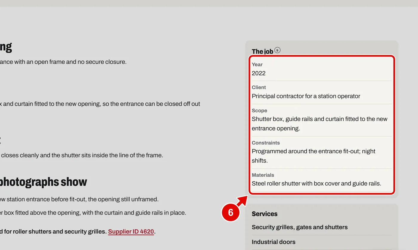 Screen grab from Work: before and after, on a computer. A red box marks the part to use.